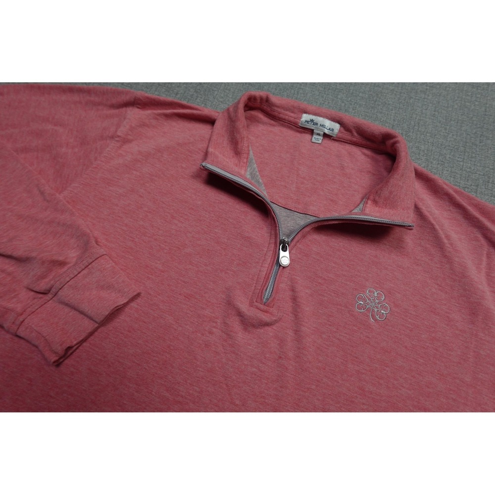 Peter Millar Quarter Zip Pullover Mens XL Red Heather Lightweight Golf Erin Hill